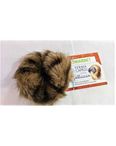 Hazelnut faux fur hair clip 1 piece