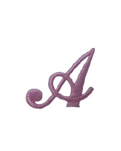 Lettre Alphabet Broderie Point Satin Italique Marbet Haut 25 Mm Col. Rose Thermocollant