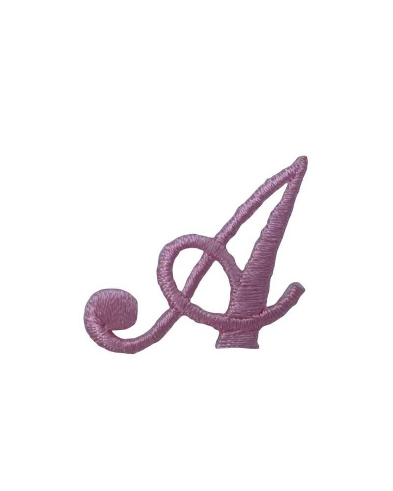 Iron-on Letter Alphabet Embroidery Satin Stitch Italics Marbet High 25 Mm Col. Pink