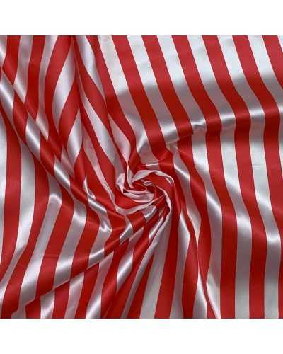 Tissu carnaval satin imprimé clown pirate rayé 150 cm de haut