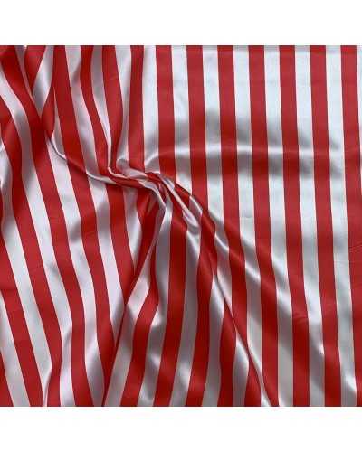 Tissu carnaval satin imprimé clown pirate rayé 150 cm de haut