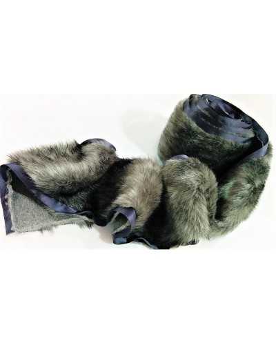 Strip of 20 cm gray faux fur finished at the edges 100 mm high
