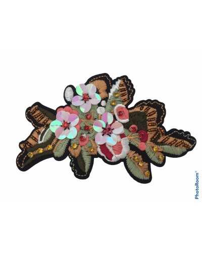 Application Fashion Patch Embroidery Flower Sequins Bead Wool Blend Cm 14x8