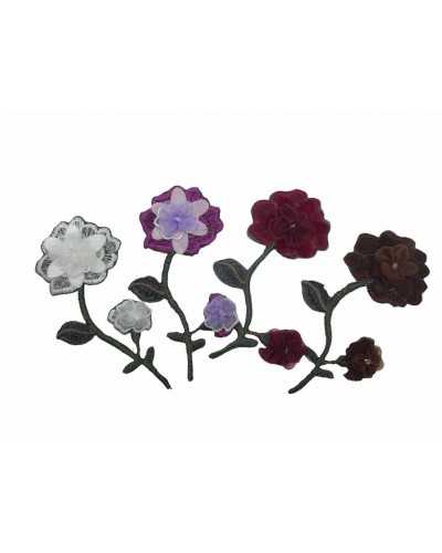 Anwendung Aufnäher zum Aufbügeln, Stickerei, Organza-Blumenstiel, 16 x 7 cm
