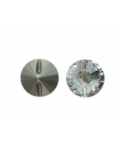 Der Schmuckknopf aus Stahl mit Swarovski-Kristallbasis misst 23 mm