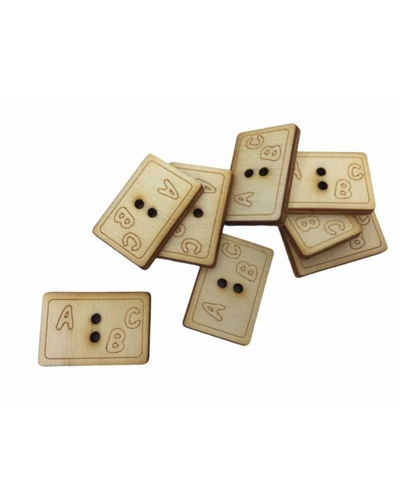2 Pcs Wood Buttons Laser Various Creative Designs