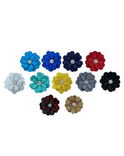 Sewable Flower Application Shiny Satin Laser Cutting Strass Sew 4 Cm