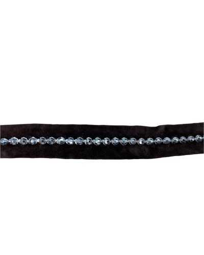 Besatz Borte Dainetto braun Strass Silber Lurex hoch 15 mm