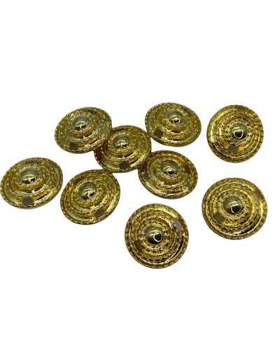 Bouton Rond Métal Brillant Boutonnière Tige Modèle Cercle Doré Mesure 3 Cm