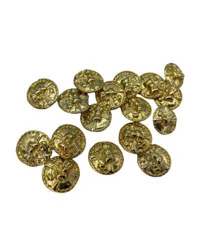 Round Metal Button Slot Shank Model Gold Bow Measure 2 Cm