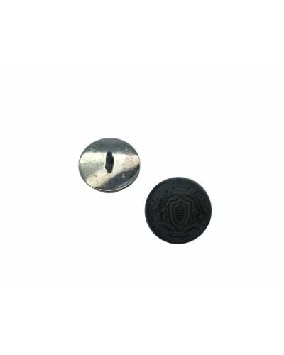 Man Button Coat of Arms Lion Crown Leather Effect Silver Base Metal 23 Mm