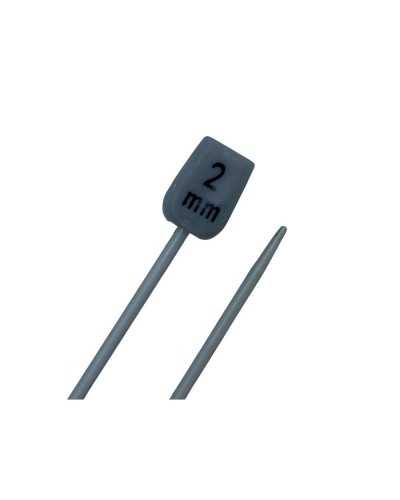 Paire d'aiguilles à tricoter en aluminium cm 40 mm 2