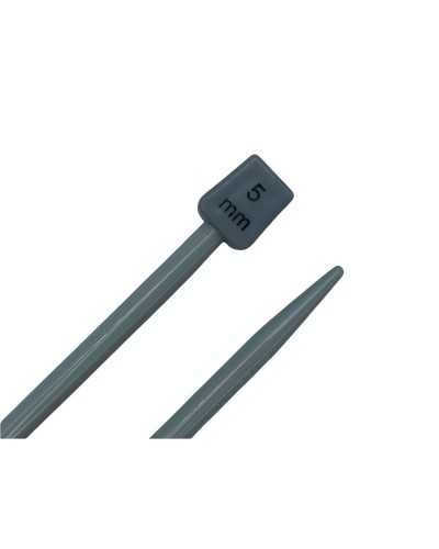 Knitting needles with knobs cm 40 Aluminum 5 mm