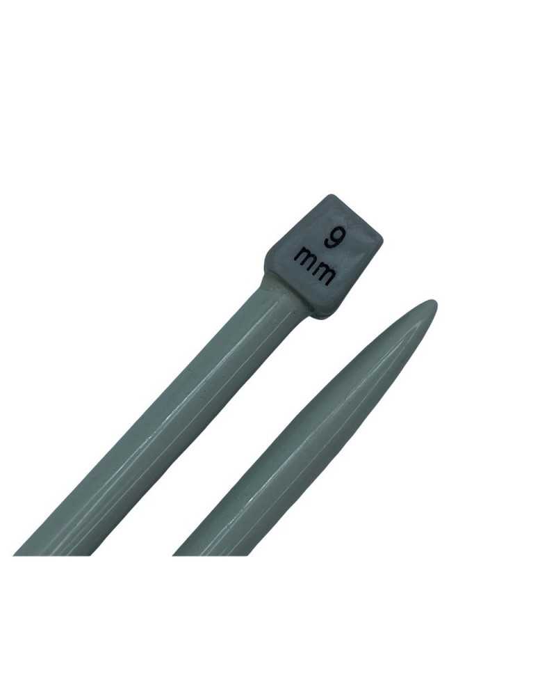 Par de agujas de tejer con pomos cm 40 Aluminio mm 9