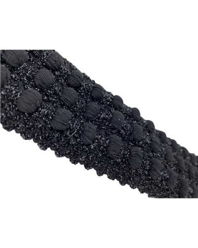 50 Cm Elástico Negro Pasamanería Chanel Pon Pon Lurex Alto 6 Cm