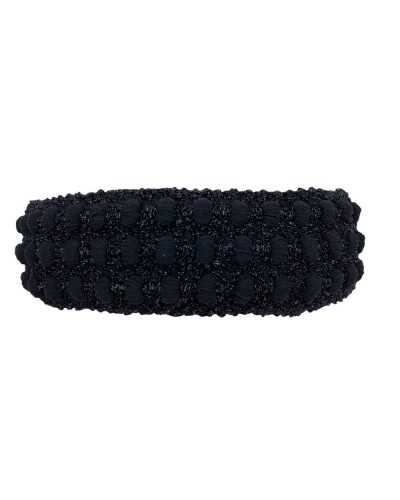 50 cm schwarze elastische Besätze Chanel Pon Pon Lurex hoch 6 cm