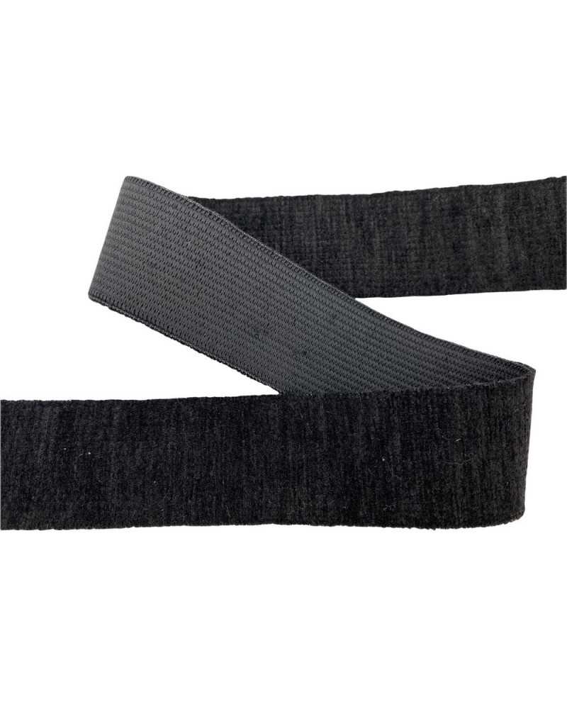 50 Cm Passamaneria Elastico Velluto Ciniglia Nero Alto 4 Cm