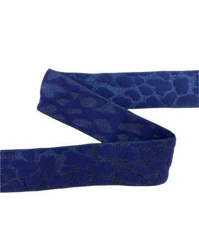 50 Cm Trimmings Elastic Animalier Leopard Lurex High 3.5 Cm