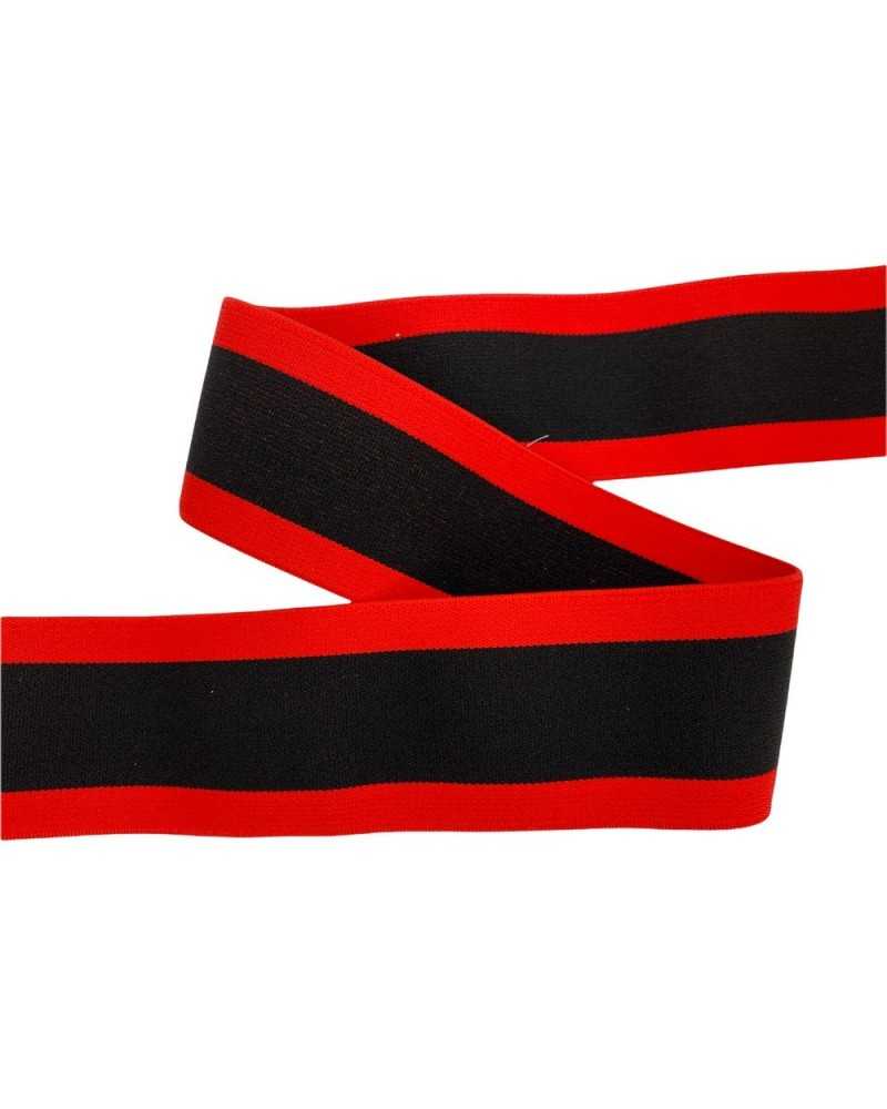 50 cm Besätze elastische Gallonenlinie schwarz rot hoch 5 cm