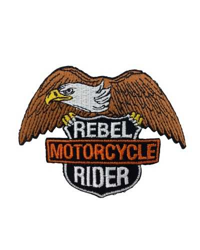 Aufnäher zum Aufbügeln, Applikation, Stickerei, Adler, Motorrad, 9 x 7 cm