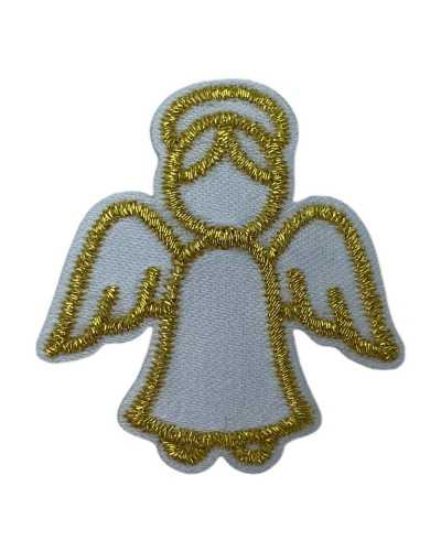 6 Pz Applicazione Termoadesiva Patch Toppa Croce Sacro Chiesa Oro Lurex Alte 35 Mm