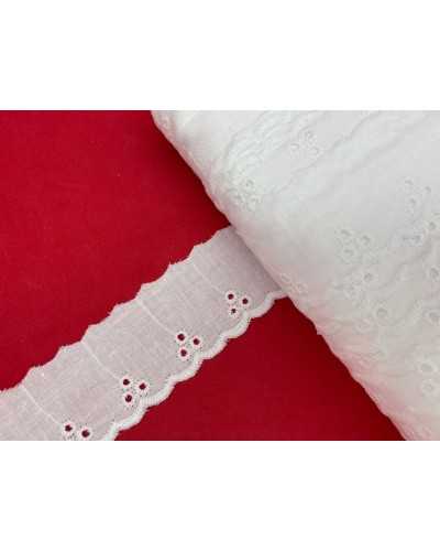 Trimmings White Sangallo Lace Flower Embroidery Scalloped Circle 4 Cm High