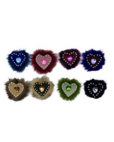 Application Sewable Heart Ecological Ecological Fur Lapin Suede Beads Stone Cm 6x6