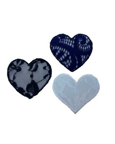 Parche Bordado Aplicación Termoadhesivo Cordón Marbet Color Liso Corazón 55x50 Mm