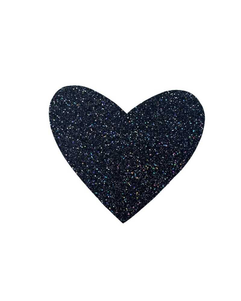 Parche termoadhesivo adhesivo marbet corazón lurex brillo color liso 7x6 cm