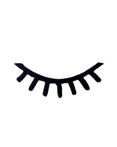 Parche bordado termoadhesivo aplicación pestañas negro 45x20 mm