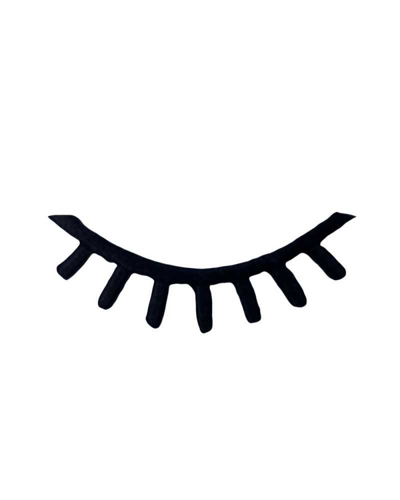 Patch thermocollant brodé application de cils noir 45x20 mm