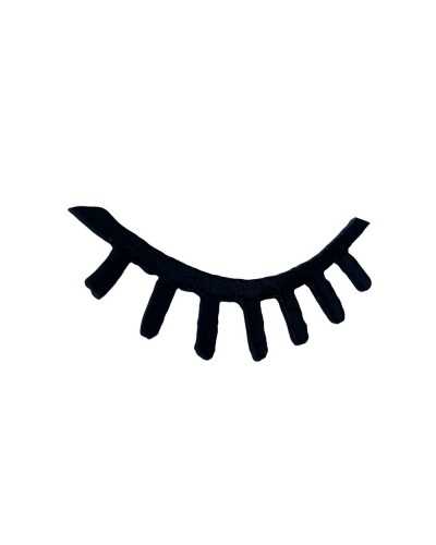 Patch thermocollant brodé application de cils noir 45x20 mm