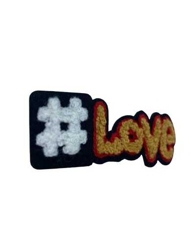 Thermoadhesive Application Patch Embroidery Sponge Wool Written Astag Love 80x25 Mm