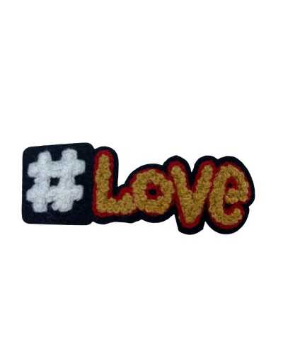 Thermocollant Application Patch Broderie Éponge Laine Écrit Astag Love 80x25 Mm