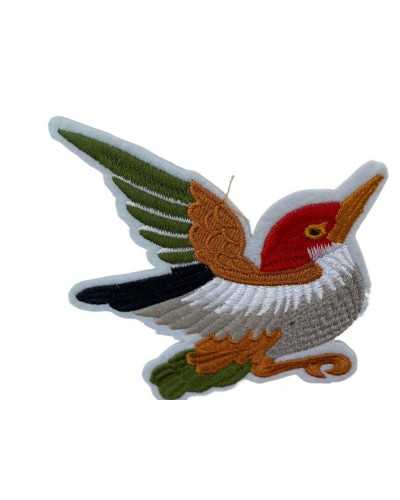 Flying bird embroidered iron-on application
