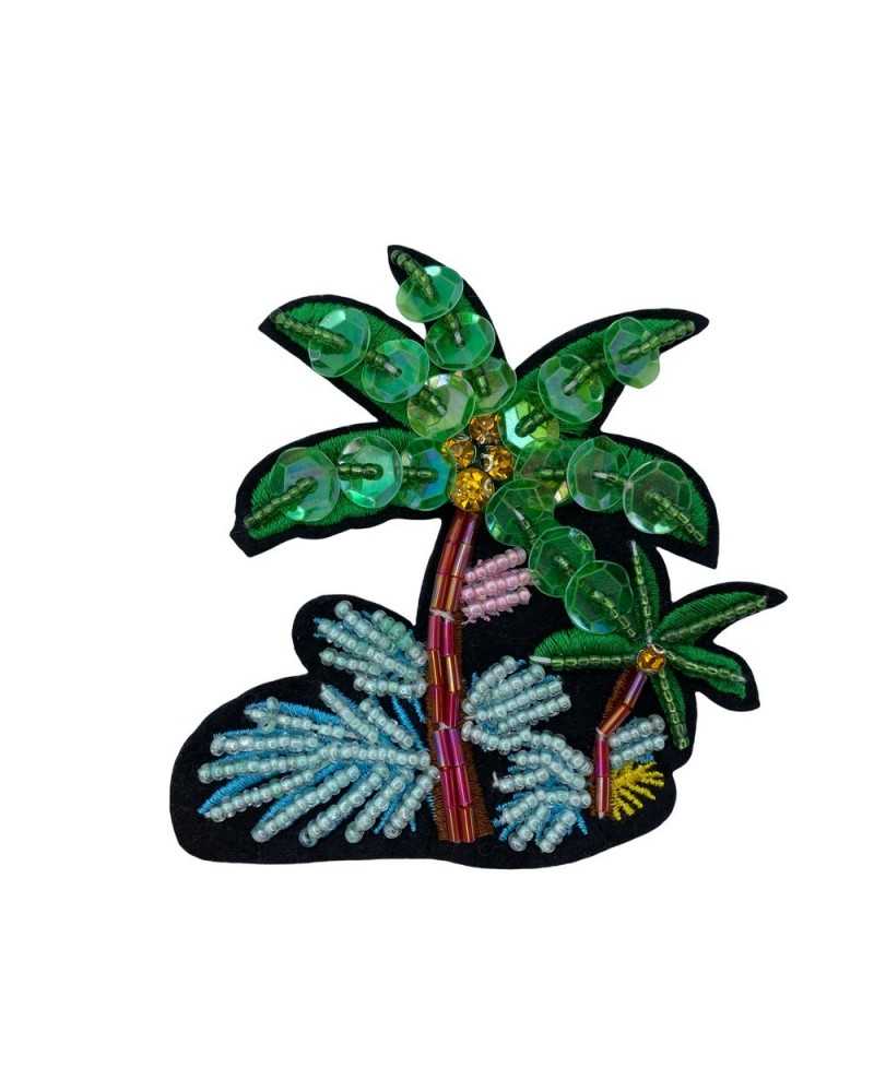 Application Sewing Palm Sequins Beads Tubes Stitched Cm 9x9