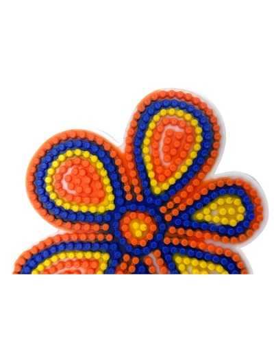 Aplicación de termoadhesivo de goma de silicona flor 8,5x7 cm
