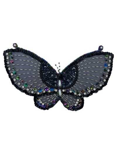 Butterfly application to sew pearls drops rhinestones sewn sewn size 22x15 cm