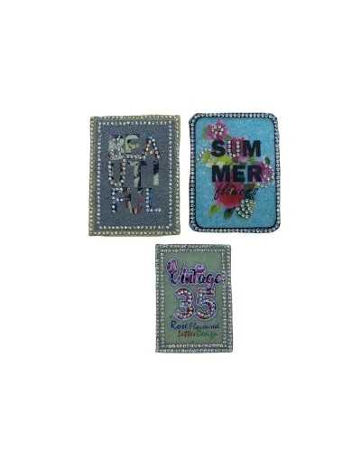 Application Ecusson Thermocollant Vintage 35 Strass 7x5 Cm