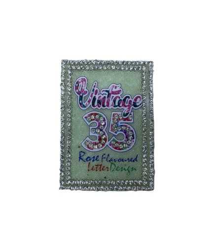 Application Iron-on Patch Vintage 35 Strass 7x5 Cm