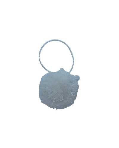 Weiße Pom Pom große Acrylschleife 3 cm