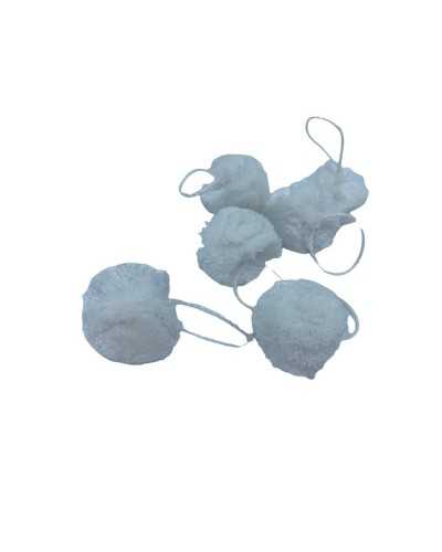 White Pom Pom Large Acrylic Bow 3 Cm