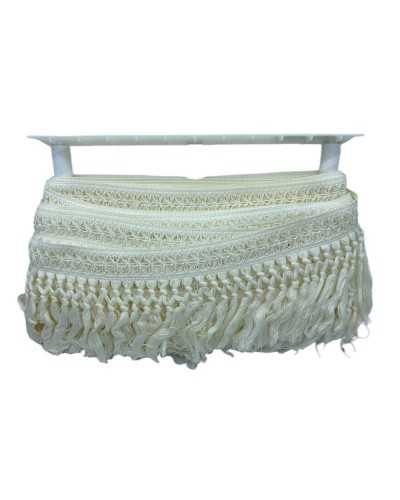 50 Cm Flecos Pasamanería Decoración Napa Trenza Viscosa Crema Alto 14 Cm