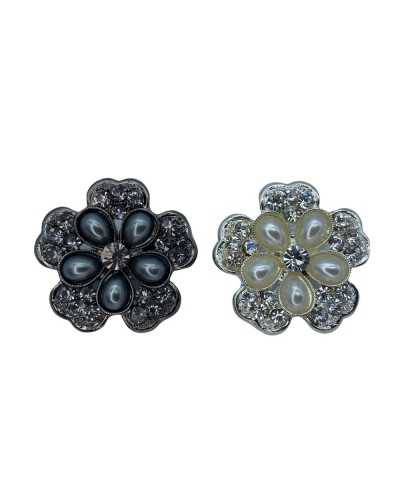 Brooch Jewel Flower Rhinestones Drop Stones Metal Base Slot Mm 34