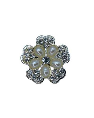 Brooch Jewel Flower Rhinestones Drop Stones Metal Base Slot Mm 34