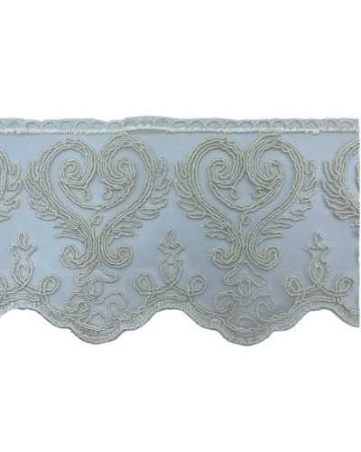 Trimmings Lace Tulle Lace Heart Embroidery Rebrodè Scalloped High 12 Cm