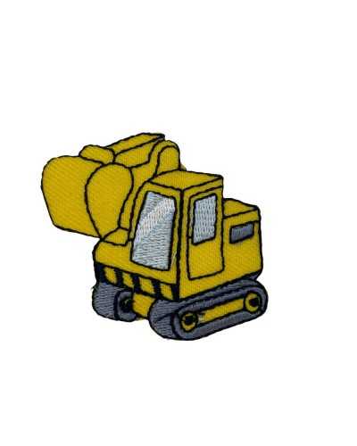 Application Iron-On Patch Embroidered Mechanical Shovel Bulldozer 5 Cm