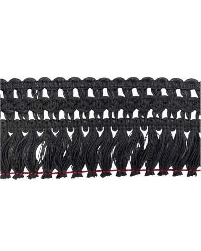 Trimmings Fringe Black Matt Cotton Upholstery 7 Cm High