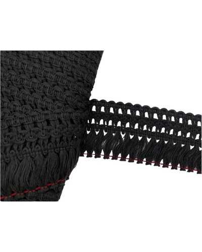 Trimmings Fringe Black Matt Cotton Upholstery 7 Cm High