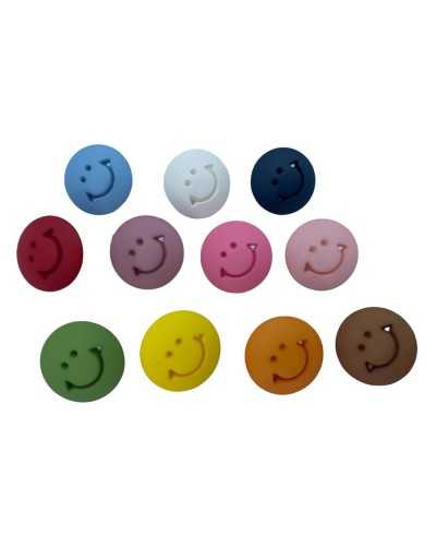 Carved Smile Baby Button in Solid Color Resin Buttonhole 16 Mm
